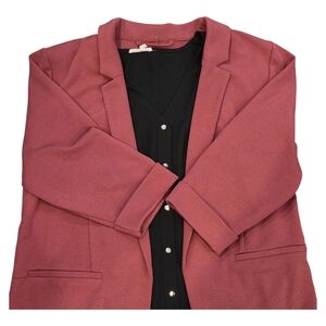 Women's Mauve Open Front Blazer With Black Flowy Tank Top Size 2xl